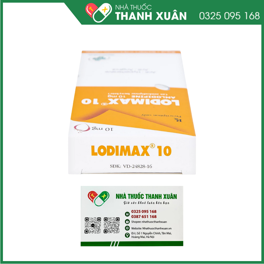 Lodimax 10 điều trị tăng huyết áp, dự phòng cơn đau thắt ngực